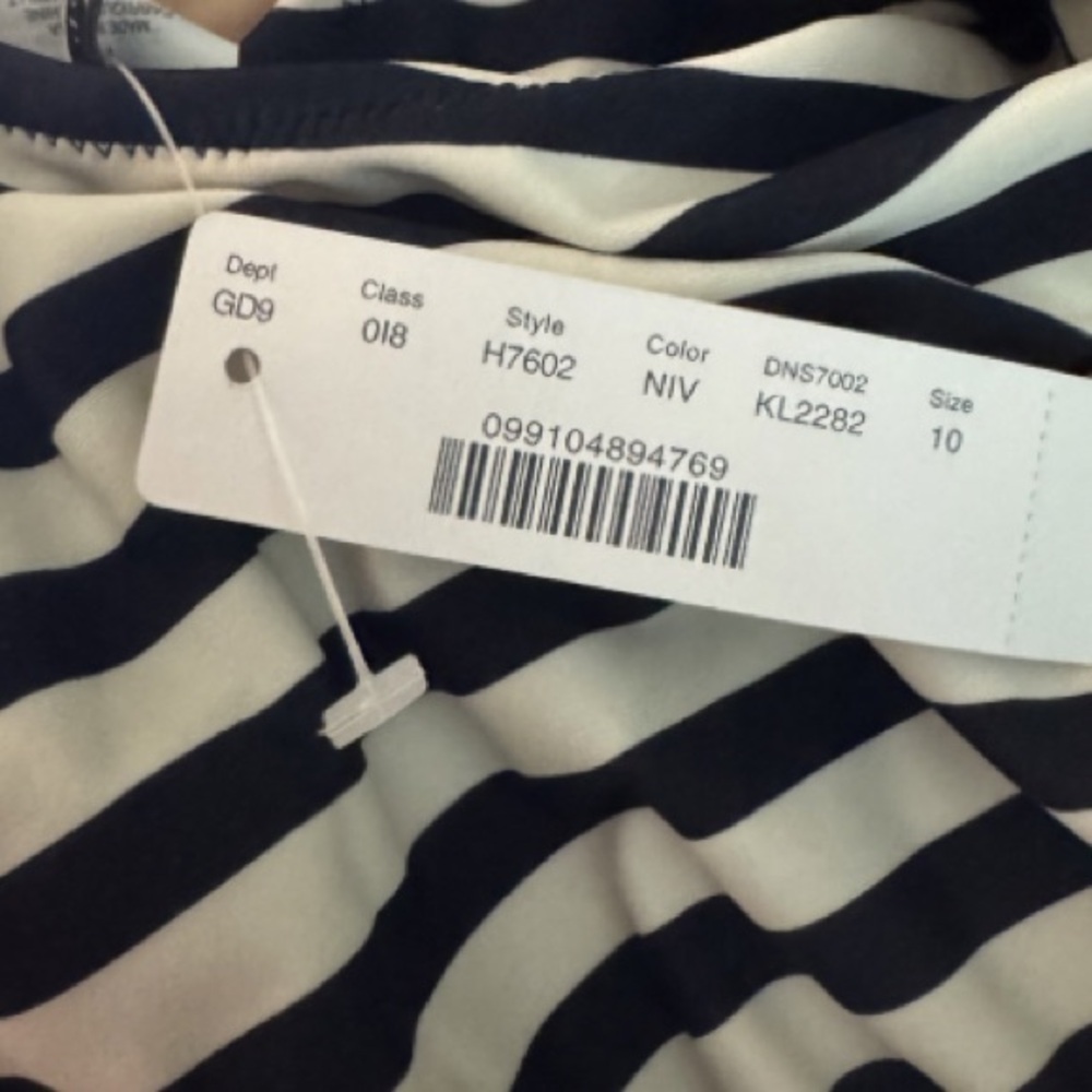 J CREW Tie-back One-Piece Swimsuit Classic Stripe - Picture 5 of 8